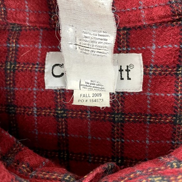 Carhartt Y2K Flannel Mens Plaid Casual Workwear Button Down Long Sleeve Shirt XL - Picture 5 of 8